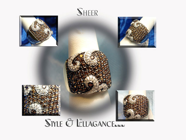 <b>Description: </b>Chocolate and White diamond ladies ring.(Call or e mail for price and details.)