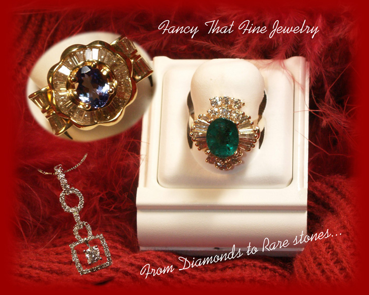 <b>Description: </b>Sapphire/Diamond Ring 1.40 ct  Sapphire/1.50 ct diamond<br /><b>List Price:$3300</b><br />Our Price:$1650<br /><b>Description: </b>Emerald/Diamond Ring 2.70 ct Emerald/1.52 ct diamond<br /><b>List Price:$5500</b><br />Our Price$2500<br/><b>Desccription: </b>Vintage Diamond Pendant .63 ct diamond<br /><b>List Price:$1600</b><br />Our Price$800